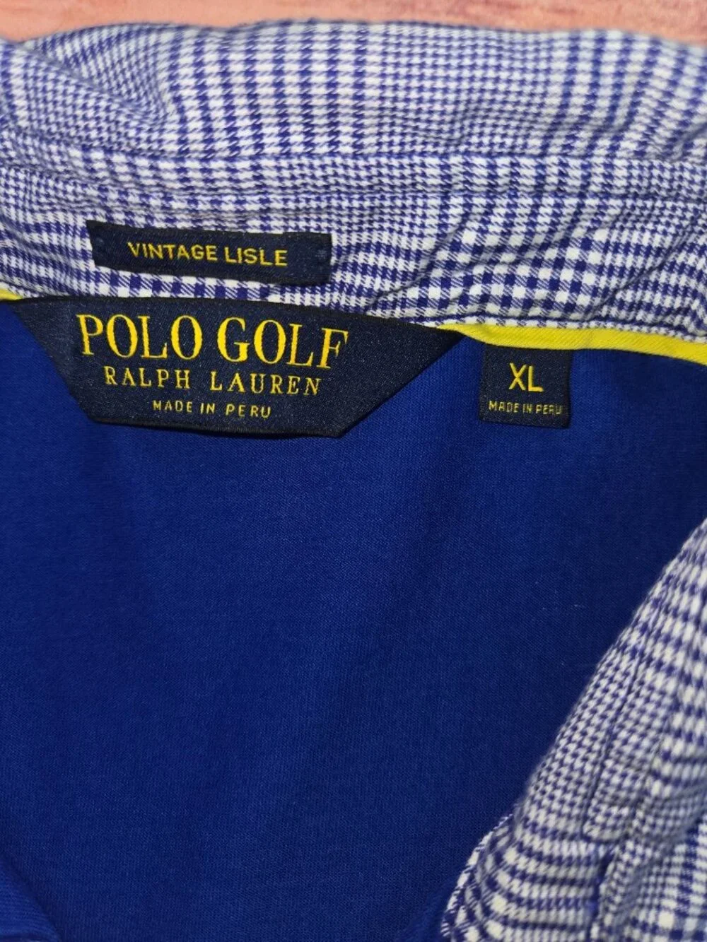 Ralph Lauren Polo Golf Mens Blue Vintage Lisle Polo Size XL